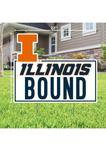 Illinois Fighting Illini School Bound Yard Sign - White