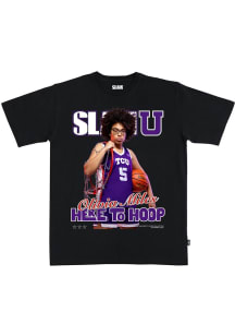 Olivia Miles TCU Horned Frogs Black Cover Tee Basketball NIL Graphic Short Sleeve Player T Shirt