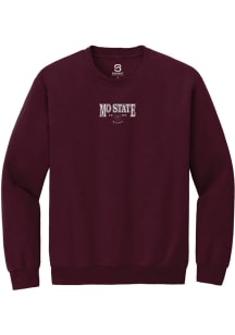 Summit Sportswear Missouri State Bears Mens Maroon Embroidered Long Sleeve Crew Sweatshirt