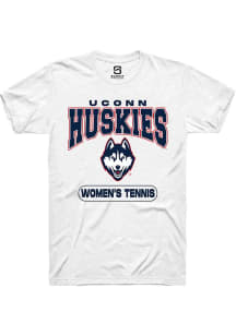 Summit Sportswear UConn Huskies White Women's Tennis Short Sleeve T Shirt