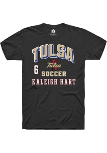 Kaleigh Hart  Tulsa Golden Hurricane Black Rally NIL Arch Logo Short Sleeve T Shirt