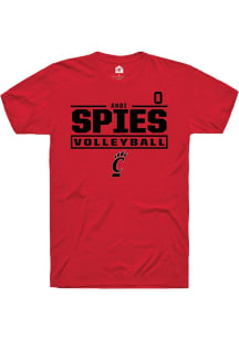 Andi Spies Cincinnati Bearcats Red NIL Stacked Box Short Sleeve Player T Shirt