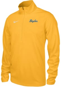 Nike Baylor Bears Mens Gold Script DriFIT Training Long Sleeve Qtr Zip Pullover