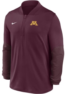 Nike Minnesota Golden Gophers Mens Maroon Primary Logo Long Sleeve Qtr Zip Pullover