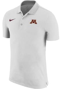 Nike Minnesota Golden Gophers Mens White Primary Logo Short Sleeve Polo