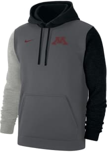 Nike Minnesota Golden Gophers Mens Grey Primary Logo Long Sleeve Hoodie