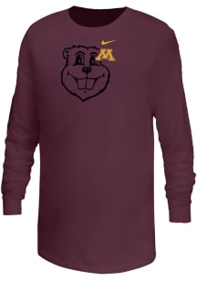 Nike Minnesota Golden Gophers Youth  Primary logo Long Sleeve T-Shirt