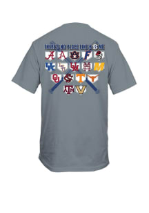 SEC Charcoal Baseball Bats and Plates Short Sleeve T Shirt