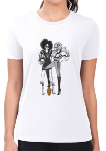 4Her Las Vegas Raiders Womens White Football Girls Design Short Sleeve T-Shirt