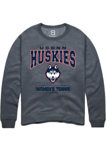 Summit Sportswear UConn Huskies Mens Grey Women's Tennis Long Sleeve Crew Sweatshirt