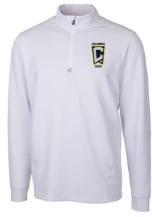 Cutter and Buck Columbus Crew Mens White Traverse Long Sleeve Qtr Zip Pullover