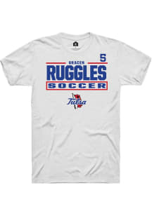gracen ruggles  Tulsa Golden Hurricane White Rally NIL Stacked Box Short Sleeve T Shirt