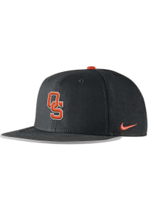 Nike Oklahoma State Cowboys Mens Black Aero True On-Field Baseball Fitted Hat