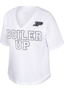 Colosseum Purdue Boilermakers Womens White Shiz Short Sleeve T-Shirt