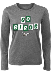 Philadelphia Eagles Womens Grey Fan Club LS Tee