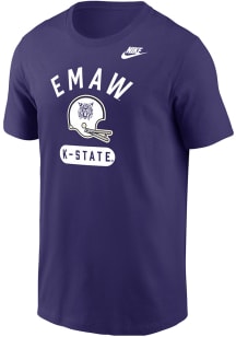 Nike K-State Wildcats Purple Football Football Helmet Core Short Sleeve T Shirt