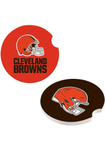 Cleveland Browns 2Pk Car Coaster - Orange