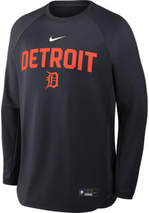 Nike Detroit Tigers Mens Navy Blue Authentic Collection Mid Weight Long Sleeve Sweatshirt