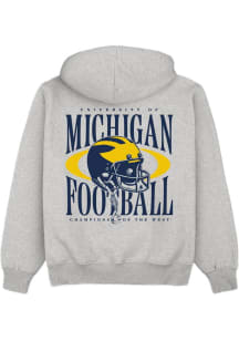 Homefield Michigan Wolverines Mens Grey Heavyweight Football Fashion Hood