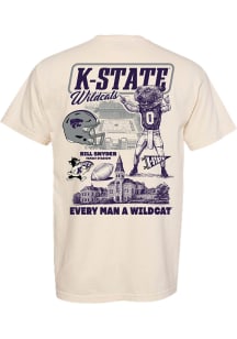 Something Inked K-State Wildcats Ivory Football Collage Short Sleeve T Shirt