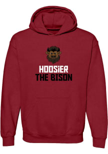 Indiana Hoosiers Mens Crimson Squared Off Long Sleeve Hoodie