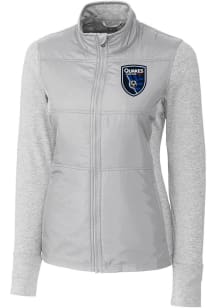 Cutter and Buck San Jose Earthquakes Womens Grey Stealth Light Weight Jacket