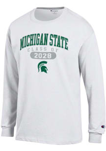 Champion Michigan State Spartans White Class of 2028 Jersey Long Sleeve T Shirt