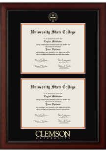Clemson Tigers Double Document Paxton Diploma Frame - Black