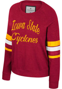 Colosseum Iowa State Cyclones Womens Cardinal Red Poppy Crew Sweatshirt