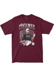 Reed Stallman Mississippi State Bulldogs Maroon Badge Short Sleeve Fashion Player T Shirt
