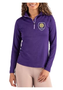 Cutter and Buck Orlando City SC Womens Purple Coastline Qtr Zip