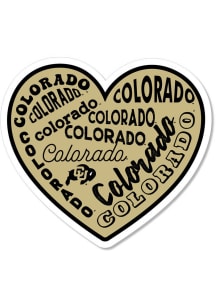 Colorado Buffaloes 3.5" Heart Rugged Stickers - Black