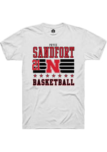 Pryce Sandfort Nebraska Cornhuskers White NIL Striped Short Sleeve Player T Shirt