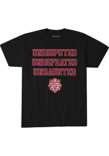 BreakingT Indiana Hoosiers Black 2025 Football National Champions Never Satisfied Short Sleeve T S..
