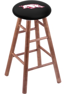 Arkansas Razorbacks Round Cushion Maple Pub Stool - Brown