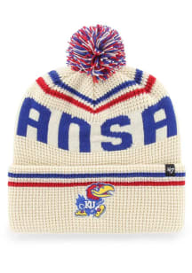 47 Kansas Jayhawks Natural Retro Quattrle Cuff Mens Knit Hat