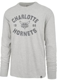 47 Charlotte Hornets Ash Overcast Long Sleeve Fashion T Shirt