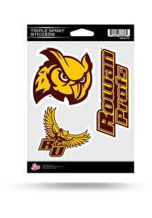 Rowan University Triple Spirit Auto Decal - Brown