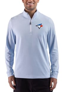 Cutter and Buck Toronto Blue Jays Mens Light Blue Heather Team Adapt Big and Tall Qtr Zip