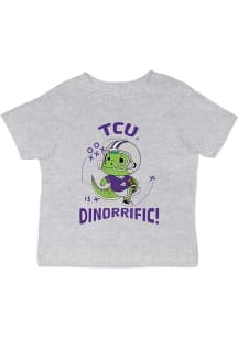 Vive La Fete TCU Horned Frogs Infant Dino-Riffic Short Sleeve T-Shirt Grey