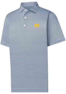 Footjoy Michigan Wolverines Mens Navy Blue Stellar geo print Short Sleeve Fashion Polo