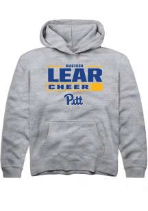 Madison Lear Rally Pitt Panthers Youth NIL Stacked Box Long Sleeve Player Hoodie Grey