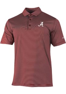 Columbia Alabama Crimson Tide Mens Crimson Heat Seal Double Hit Short Sleeve Polo