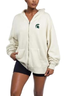 Michigan State Spartans Womens White French Terry Long Sleeve Full Zip Jacket