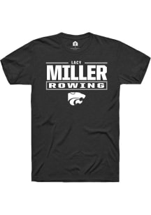 Lacy Miller K-State Wildcats Black NIL Stacked Box Short Sleeve Player T Shirt