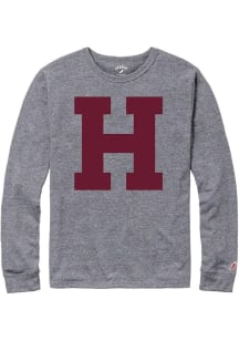 Harvard Crimson Grey Block H Long Sleeve Fashion T Shirt