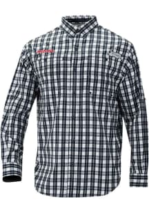 Columbia Arizona Wildcats Mens Navy Blue Heat Seal Super Tamiami Long Sleeve Dress Shirt
