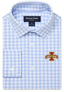 Mizzen+Main Iowa State Cyclones Mens Light Blue Leeward Gingham Long Sleeve Dress Shirt