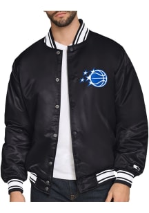 Starter Orlando Magic Mens Black Triangle Satin Varisty Medium Weight Jacket