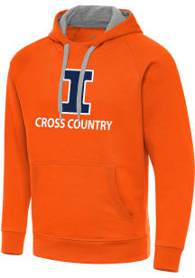 Antigua Illinois Fighting Illini Mens Orange Cross Country Victory Long Sleeve Hoodie